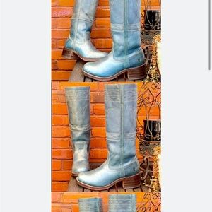 Frye campus stitching horse tall blue boots
